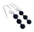 Native American Onyx Sterling Silver Bead Hook Dangle Earrings AX125565